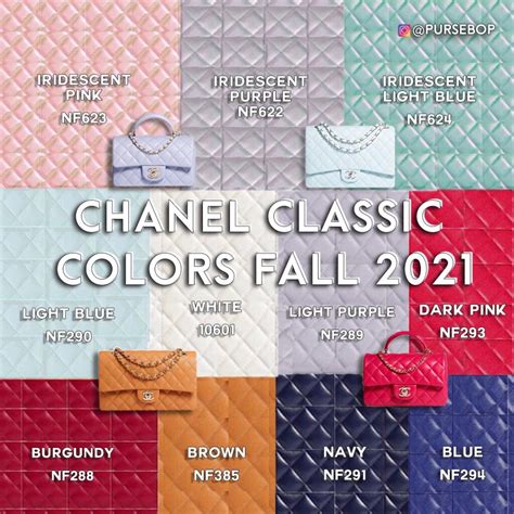 chanel bag change color|Chanel color chart.